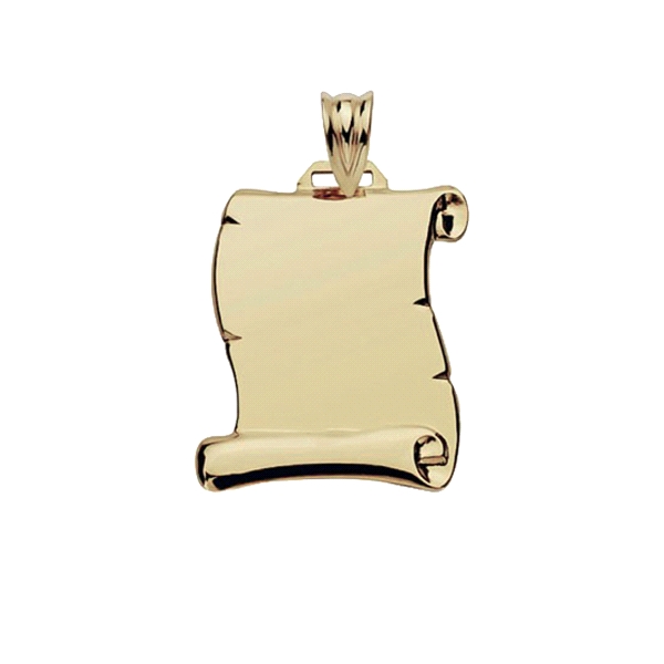 COLGANTE PERGAMINO BRILLO ORO 18 KTES. 2