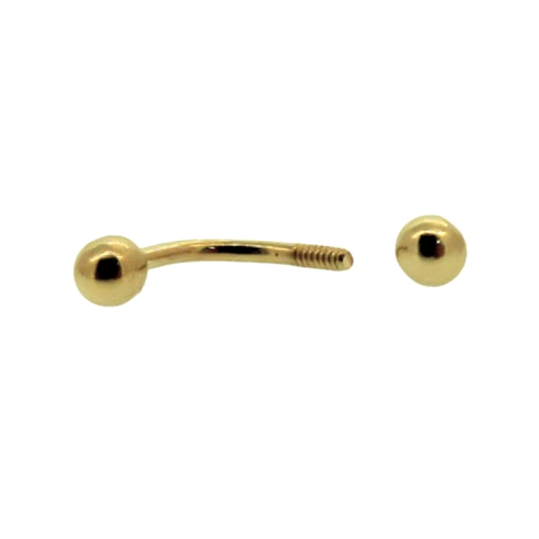 PIERCING CEJA ORO 18 KTES. 2 BOLAS 3.40