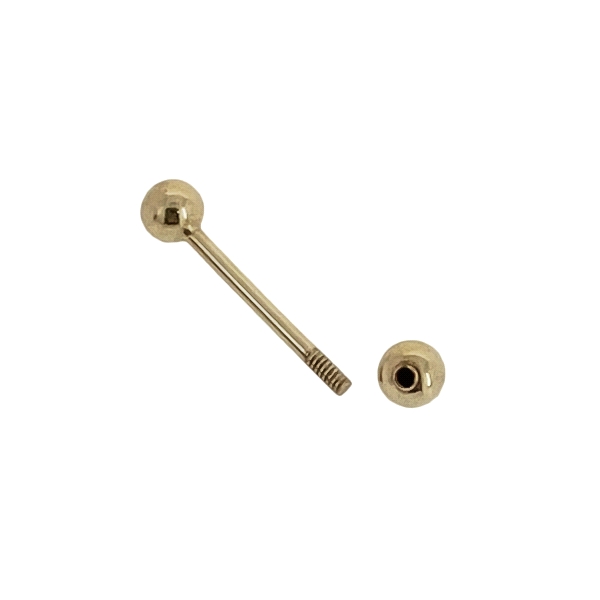 PIERCING LENGUA UNISEX ORO 18 KTES.  4 M