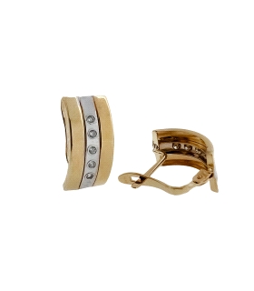PENDIENTE CLASICO ORO 18 KTES. BICOLOR