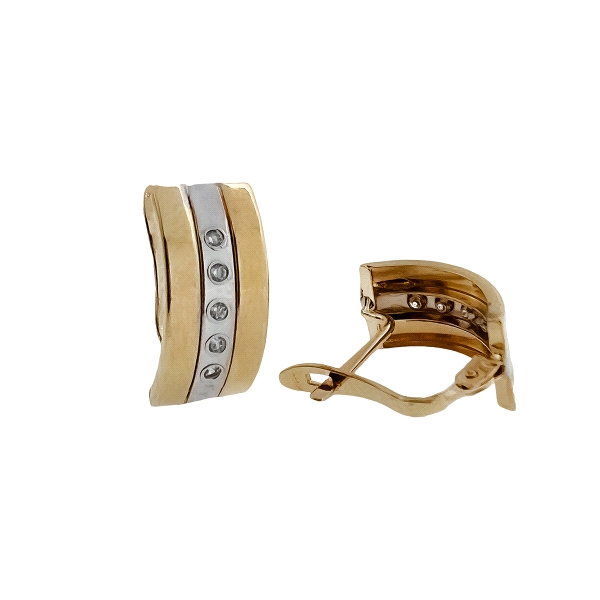 PENDIENTE CLASICO ORO 18 KTES. BICOLOR