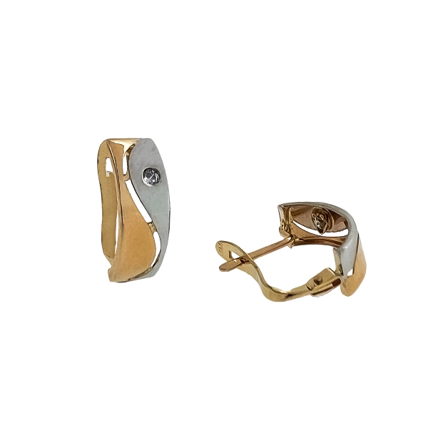 PENDIENTE CATALAN ORO 18 KTES. BICOLOR