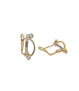 PENDIENTE CLASICO ORO 18 KTES. BICOLOR