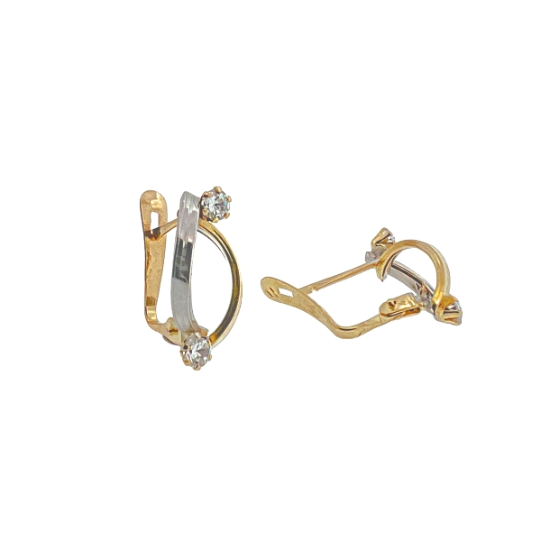 PENDIENTE CLASICO ORO 18 KTES. BICOLOR