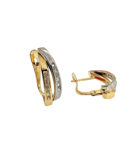 PENDIENTE CLASICO ORO 18 KTES.BICOLOR
