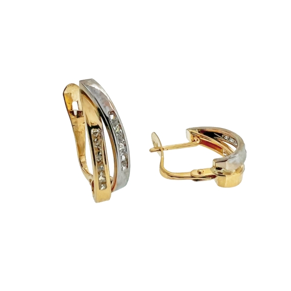 PENDIENTE CLASICO ORO 18 KTES.BICOLOR