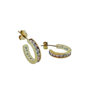 PENDIENTE CRIOLLA CIRCONITAS ORO 18 KTES