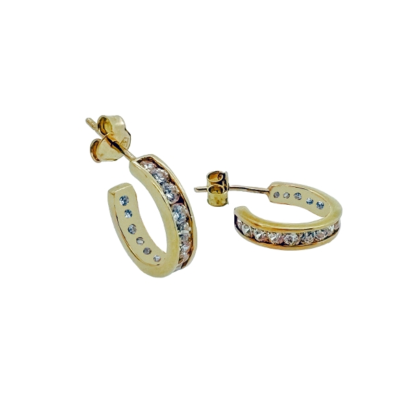 PENDIENTE CRIOLLA CIRCONITAS ORO 18 KTES
