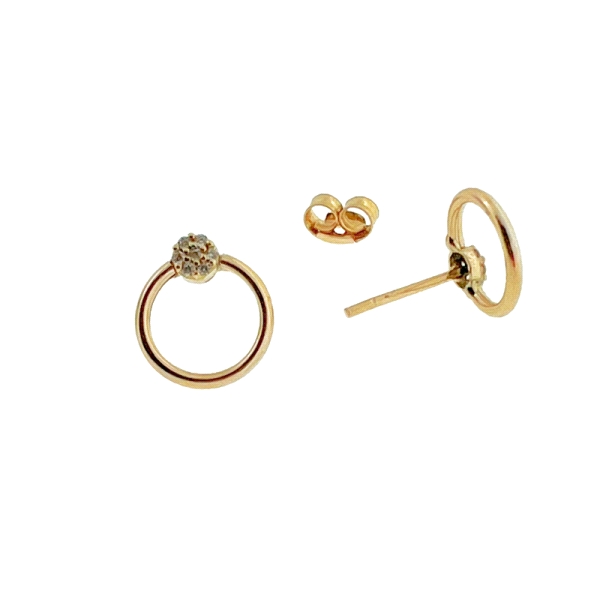 PENDIENTE CRIOLLA CIRCULO ORO 18 KTES. 8