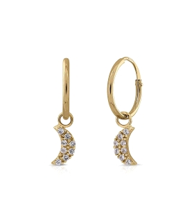 PENDIENTE CRIOLLA LUNA ORO 18 KTES.1 X 1