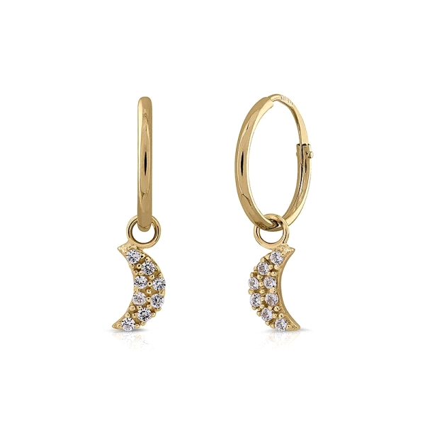 PENDIENTE CRIOLLA LUNA ORO 18 KTES.1 X 1