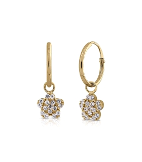 PENDIENTE CRIOLLA FLOR ORO 18 KTES. 1 X