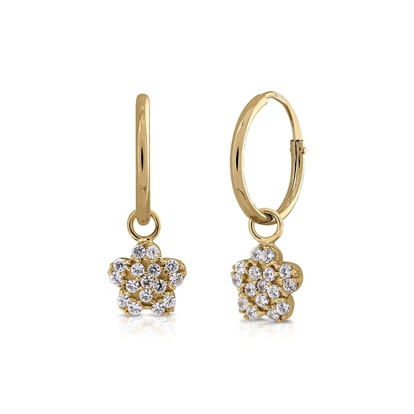 PENDIENTE CRIOLLA FLOR ORO 18 KTES. 1 X