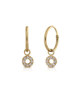 PENDIENTE CRIOLLA CIRCULO ORO 18 KTES.