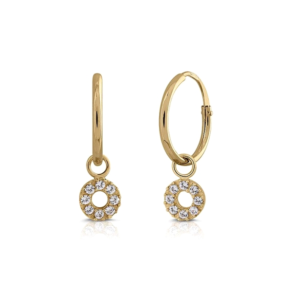 PENDIENTE CRIOLLA CIRCULO ORO 18 KTES.