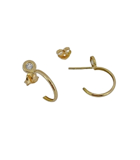 PENDIENTES AROS ORO PRIMERA LEY CHATON