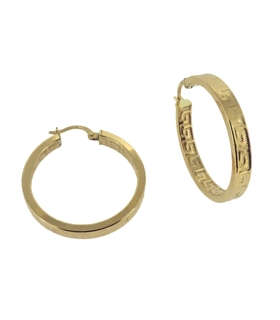 PENDIENTE AROS GRECA ORO 1ª LEY 3,80X29