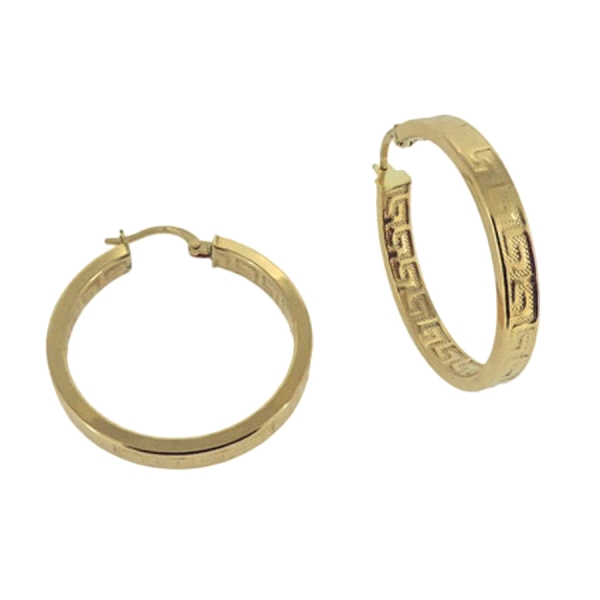 PENDIENTE AROS GRECA ORO 1ª LEY 3,80X29