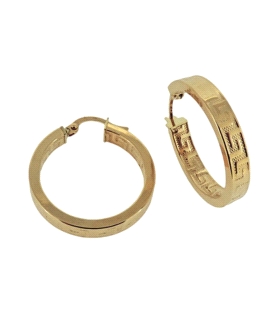 PENDIENTE AROS GRECA ORO 1ª LEY 3,80X23