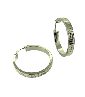PENDIENTE AROS GRECA ORO 1ª LEY 4X27 MM