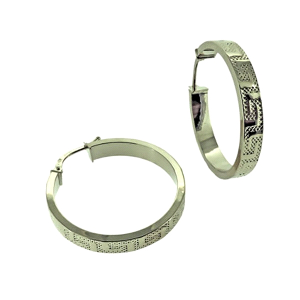 PENDIENTE AROS GRECA ORO 1ª LEY 4X27 MM