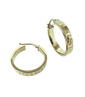 PENDIENTE AROS GRECA ORO 1ª LEY 4X22 MM