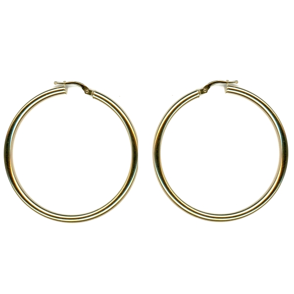 PENDIENTE AROS ORO 1ª LEY 3 X 46 MM EXT.