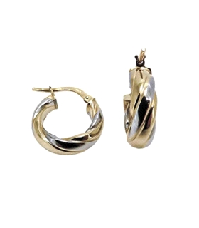 PENDIENTES ARO ORO 1ª LEY 4.5X15 BICOLOR