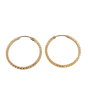 PENDIENTE CRIOLLA TALLADA ORO 18 KTES 16 MM.