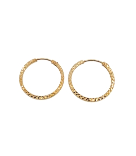 PENDIENTE CRIOLLA TALLADA ORO 18 KTES 14 MM.