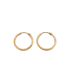 PENDIENTE CRIOLLA TALLADA ORO 18 KTES 12 MM