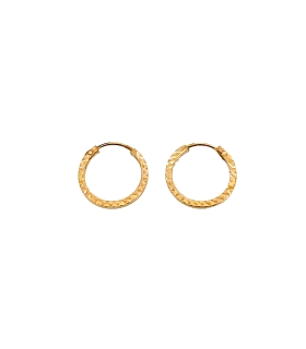 PENDIENTE CRIOLLA TALLADA ORO 18 KTES 10 MM.