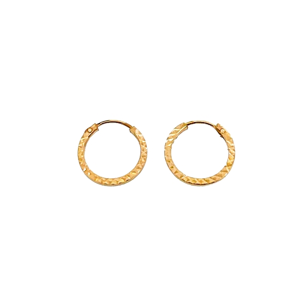 PENDIENTE CRIOLLA TALLADA ORO 18 KTES 10 MM.