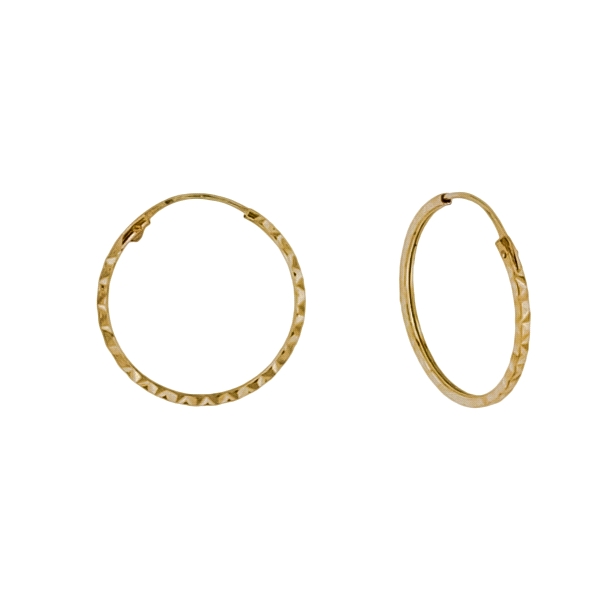 PENDIENTE CRIOLLAS TALLADAS ORO 18 KTES.