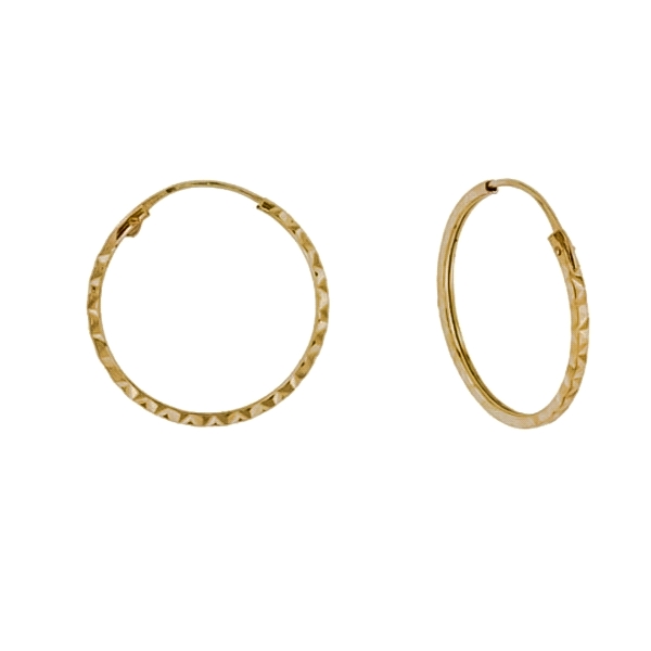 PENDIENTE CRIOLLAS TALLADAS ORO 18 KTES.