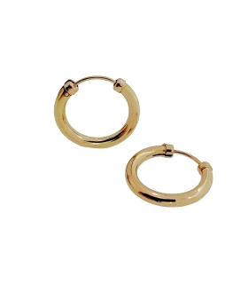 PENDIENTE CRIOLLAS CON TAPONES ORO 18 KT