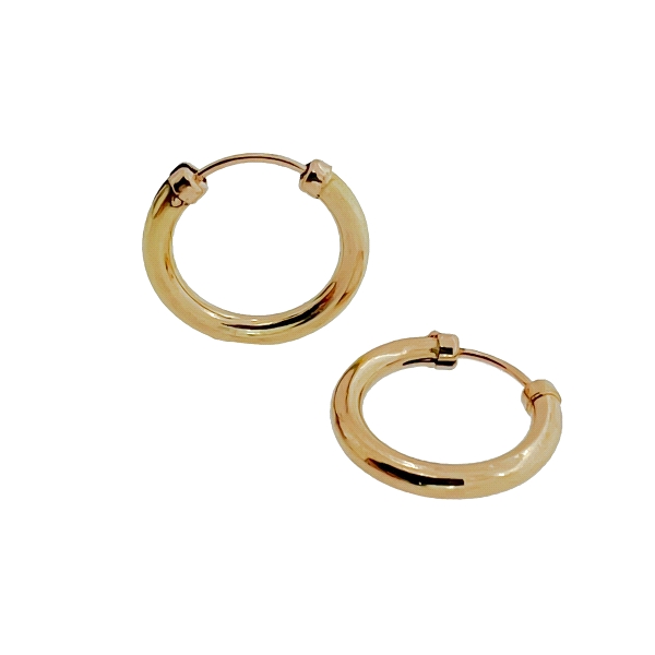 PENDIENTE CRIOLLAS CON TAPONES ORO 18 KT