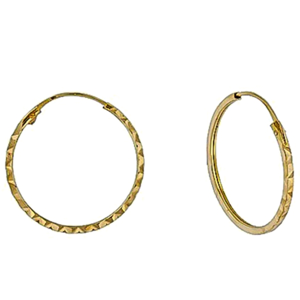PENDIENTE CRIOLLAS TALLADO ORO 18 KTES.
