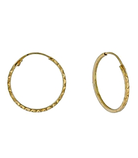 PENDIENTE AROS TALLADO ORO 1ª LEY 1X16MM