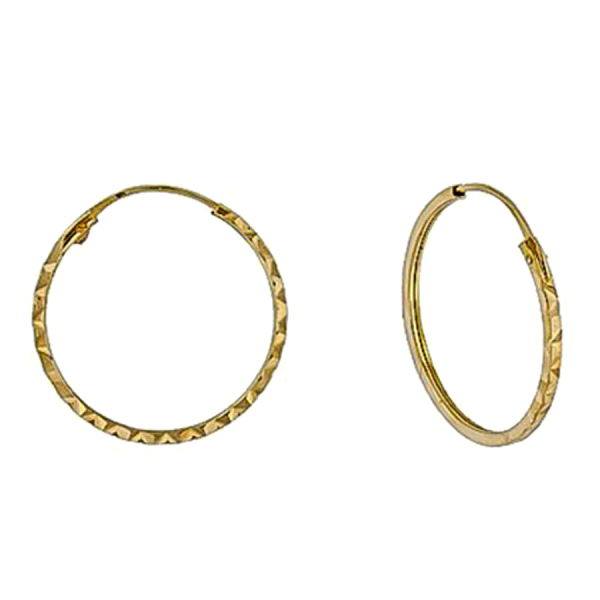 PENDIENTE AROS TALLADO ORO 1ª LEY 1X16MM