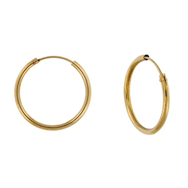 PENDIENTE AROS ORO 1ª LEY TUBO 1 X 18 MM