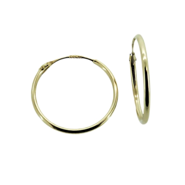 PENDIENTE AROS ORO 1ª LEY TUBO 1 X 12 MM