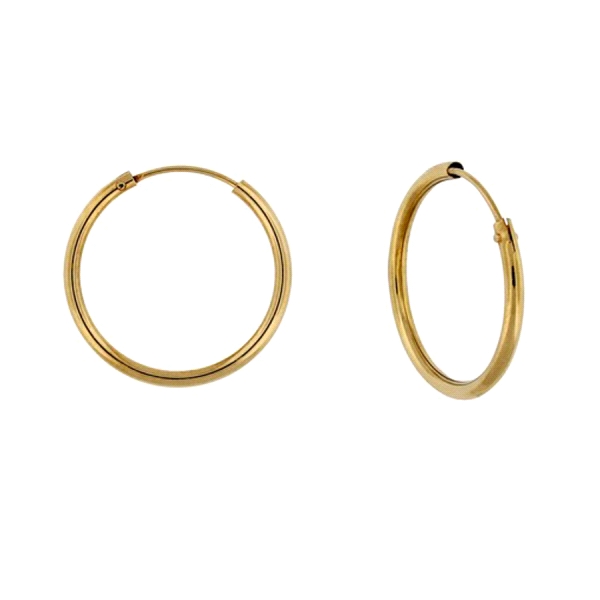PENDIENTE AROS ORO 1ª LEY 1 X 14 MM