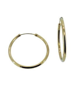 PENDIENTE AROS ORO 1ª LEY 2 X 30 MM.