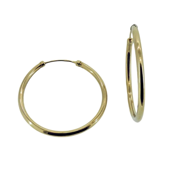 PENDIENTE AROS ORO 1ª LEY 2 X 30 MM.