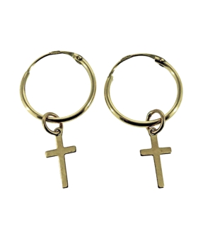 PENDIENTE CRIOLLA + CRUZ ORO 18 KTES.1 X