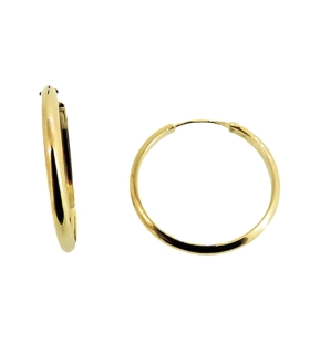 PENDIENTE AROS ORO 1ª LEY 2X18 MEDIA CAÑ