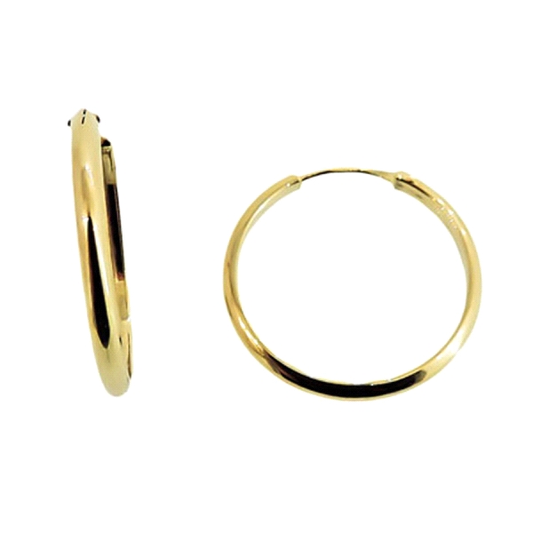 PENDIENTE AROS ORO 1ª LEY 2X18 MEDIA CAÑ