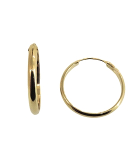 PENDIENTE AROS ORO 1ª LEY 16X2 MEDIA CAÑ
