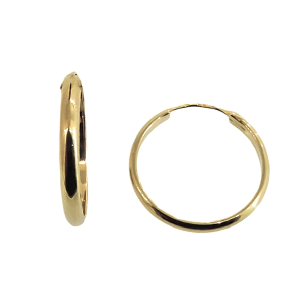 PENDIENTE AROS ORO 1ª LEY 16X2 MEDIA CAÑ